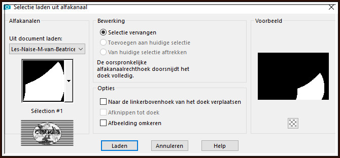 Selecties - Selectie laden/opslaan - Selectie laden uit alfakanaal : Sélection #1