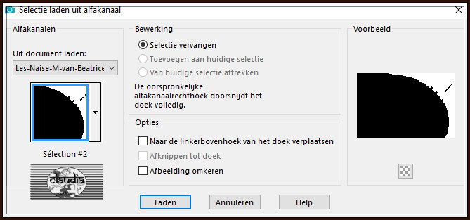 Selecties - Selectie laden/opslaan - Selectie laden uit alfakanaal : Sélection #2