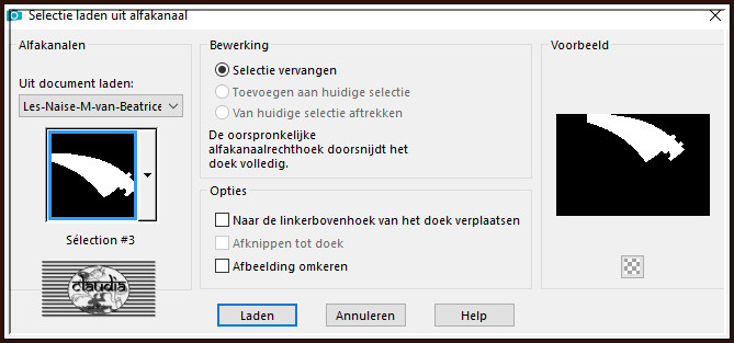 Selecties - Selectie laden/opslaan - Selectie laden uit alfakanaal : Sélection #3