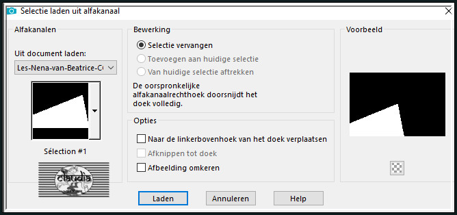 Selecties - Selectie laden/opslaan - Selectie laden uit alfakanaal : Sélection #1