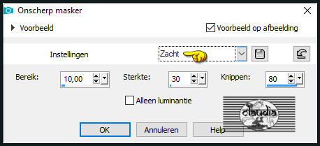 Aanpassen - Scherpte - Onscherp masker