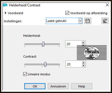 Aanpassen - Helderheid en contrast - Helderheid/Contrast