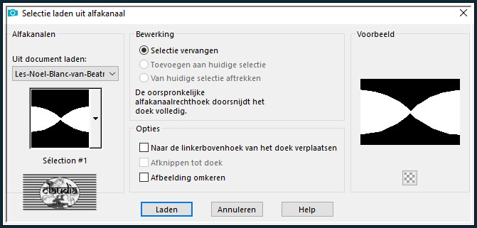 Selecties - Selectie laden/opslaan - Selectie laden uit alfakanaal : Sélection #1