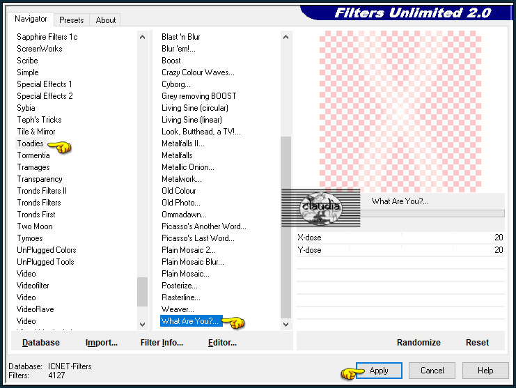 Effecten - Insteekfilters - <I.C.NET Software> - Filters Unlimited 2.0 - Toadies - What Are You?