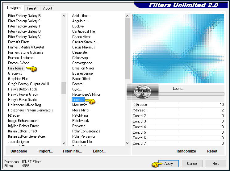 Effecten - Insteekfilters - <I.C.NET Software> - Filters Unlimited 2.0 - FunHouse - Loom