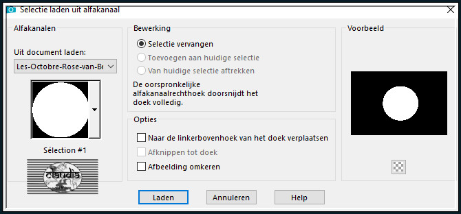 Selecties - Selectie laden/opslaan - Selectie laden uit alfakanaal : Sélection #1