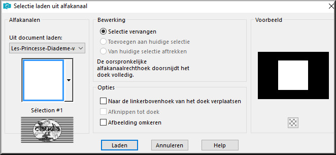 Selecties - Selectie laden/opslaan - Selectie laden uit alfakanaal : Sélection #1