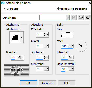 Effecten - 3D-Effecten - Afschuining binnen