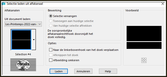 Selecties - Selectie laden/opslaan - Selectie laden uit alfkanaal : Sélection #4