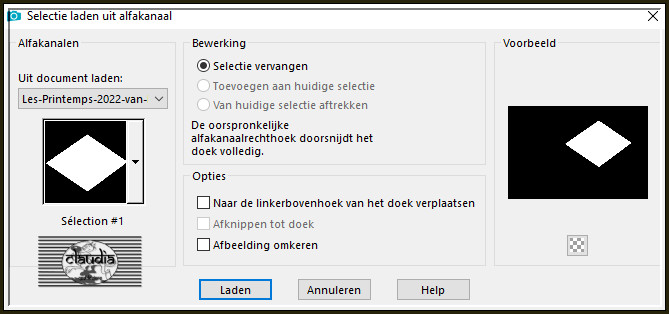 Selecties - Selectie laden/opslaan - Selectie laden uit alfkanaal : Sélection #1