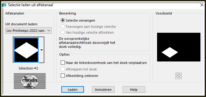 Selecties - Selectie laden/opslaan - Selectie laden uit alfkanaal : Selection #2