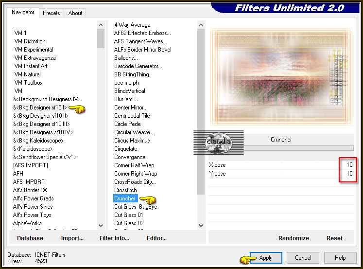 Effecten - Insteekfilters - <I.C.NET Software> - Filters Unlimited 2.0 - &<Bkg Designer sf10 I> - Cruncher