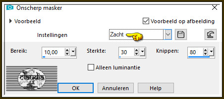 Aanpassen - Scherpte - Onscherp masker