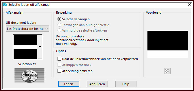 Selecties - Selectie laden/opslaan - Selectie laden uit alfakanaal : Sélection #1