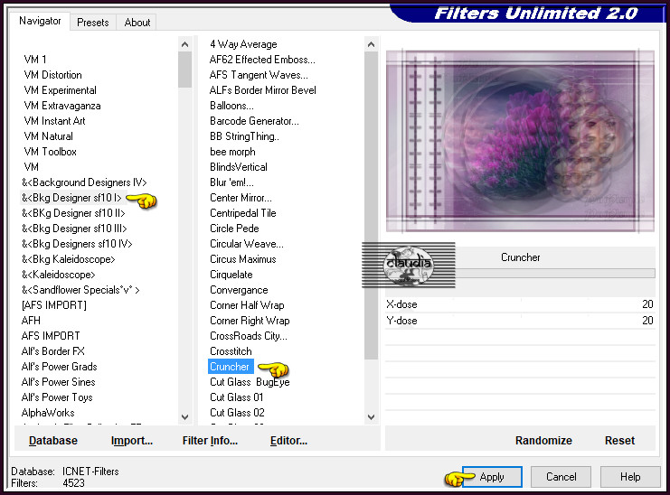 Effecten - Insteekfilters - <I.C.NET Software> - Filters Unlimited 2.0 - &<Bkg Designer sf10 I> - Cruncher