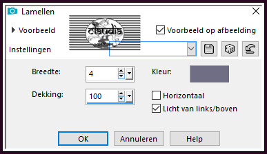 Effecten - Textuureffecten - Lamellen