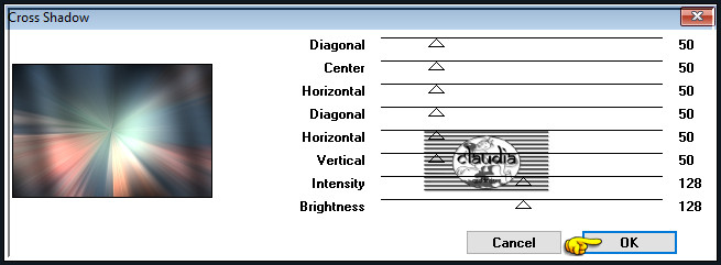 Effecten - Insteekfilters - Graphics Plus - Cross Shadow :