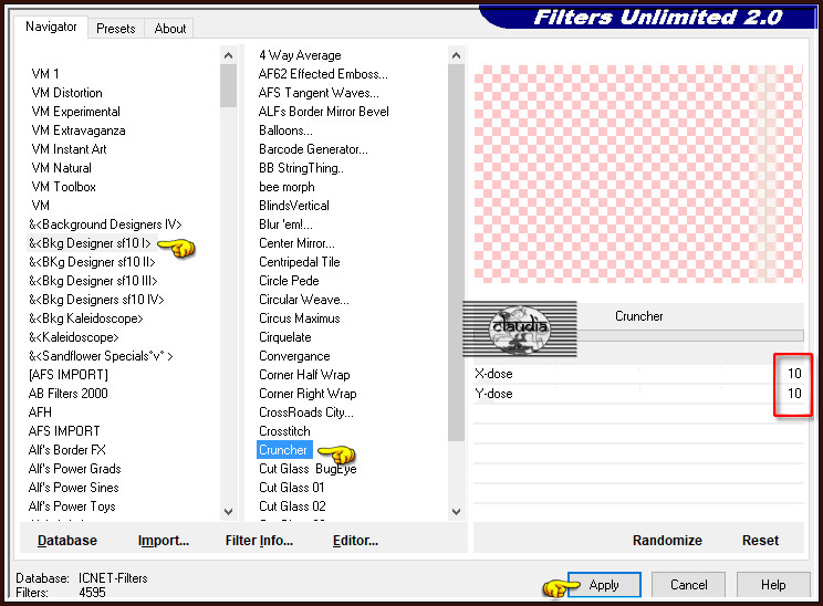 Effecten - Insteekfilters - <I.C.NET Software> - Filters Unlimited 2.0 - &<Bkg Designer sf10 I> - Cruncher