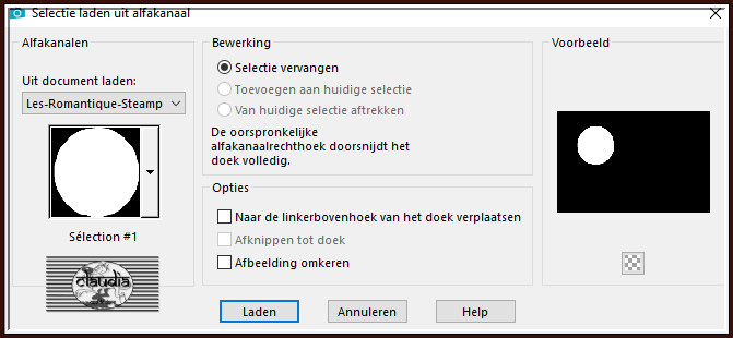 Selecties - Selectie laden/opslaan - Selectie laden uit alfakanaal : Sélection #1