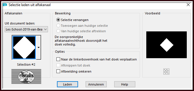 Selecties - Selectie laden/opslaan - Selectie laden uit alfakanaal : Sélection #2