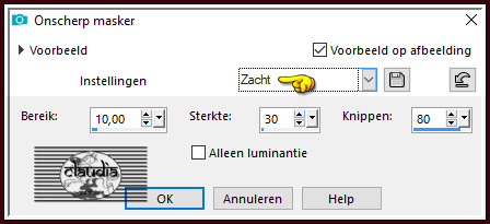 Aanpassen - Scherpte - Onscherp masker