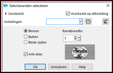 Selecties - Wijzigen - Selectieranden selecteren