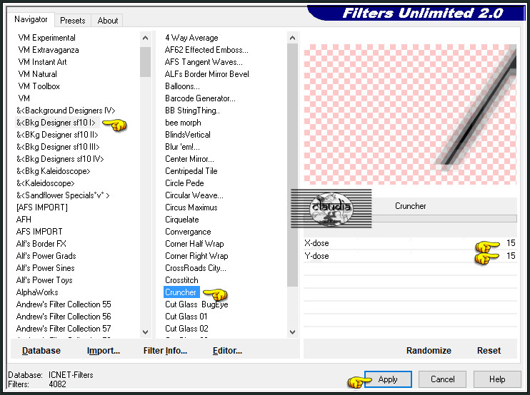 Effecten - Insteekfilters - <I.C.NET Software> - Filters Unlimited 2.0 - &<Bkg Designer sf10 I> - Cruncher