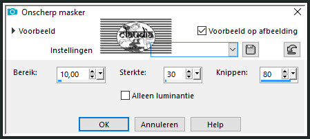 Aanpassen - Scherpte - Onscherp masker