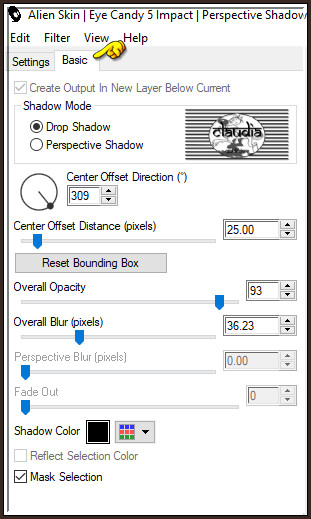 Effecten - Insteekfilters - Alien Skin Eye Candy 5 : Impact - Perspective Shadow