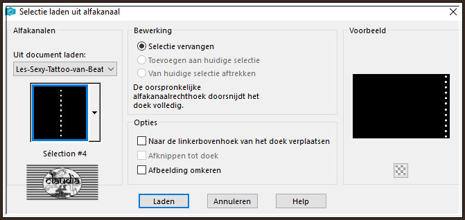 Selecties - Selectie laden/opslaan - Selectie laden uit alfkanaal : Sélection #4