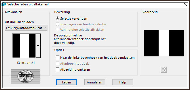 Selecties - Selectie laden/opslaan - Selectie laden uit alfkanaal : Sélection #1