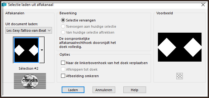 Selecties - Selectie laden/opslaan - Selectie laden uit alfkanaal : Sélection #2