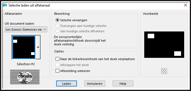 Selecties - Selectie laden/opslaan - Selectie laden uit alfakanaal : Sélection #2