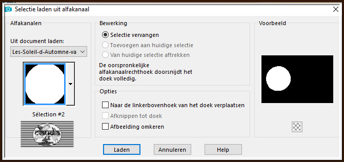 Selecties - Selectie laden/opslaan - Selectie laden uit alfakanaal : Sélection #2