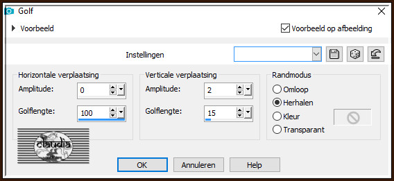 Effecten- Vervormingseffecten - Golf