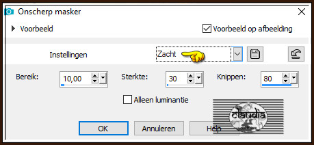 Aanpassen - Scherpte - Onscherp masker