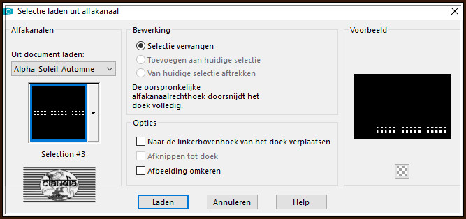 Selecties - Selectie laden/opslaan - Selectie laden uit alfakanaal : Sélection #3