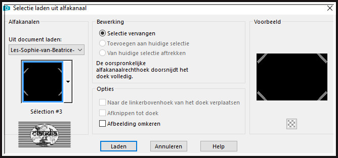 Selecties - Selectie laden/opslaan - Selectie laden uit alfkanaal : Sélection #3