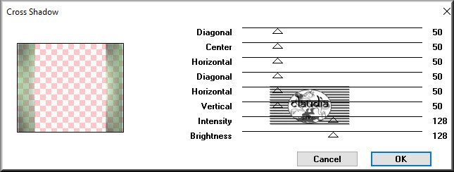 Effecten - Insteekfilters - Graphics Plus - Cross Shadow