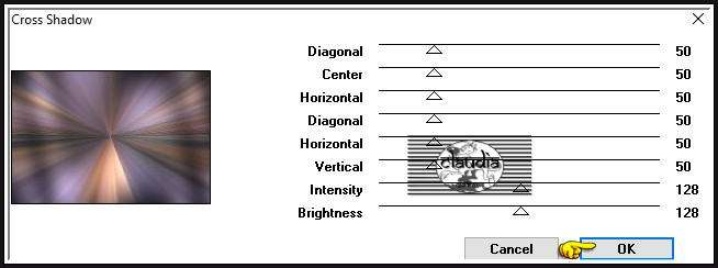 Effecten - Insteekfilters - Graphics Plus - Cross Shadow 