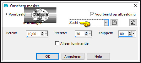 Aanpassen - Scherpte - Onscherp masker