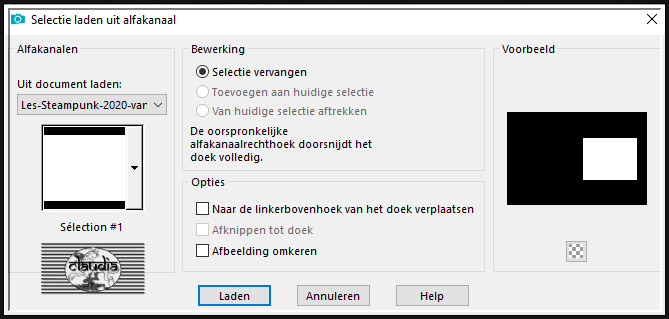 Selecties - Selectie laden/opslaan - Selectie laden uit alfakanaal : Sélection #1