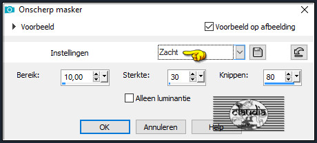 Aanpassen - Scherpte - Onscherp masker