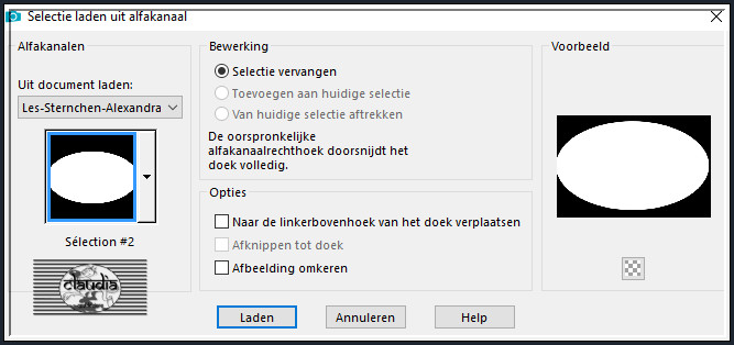 Selecties - Selectie laden/opslaan - Selectie laden uit alfakanaal : Sélection #2