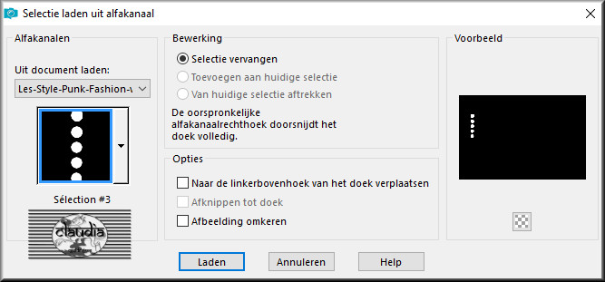 Selecties - Selectie laden/opslaan - Selectie laden uit alfakanaal : Sélection #3