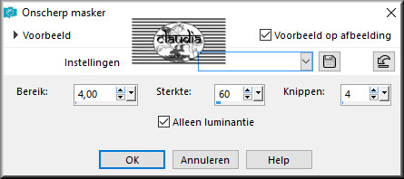 Aanpassen - Scherpte - Onscherp masker