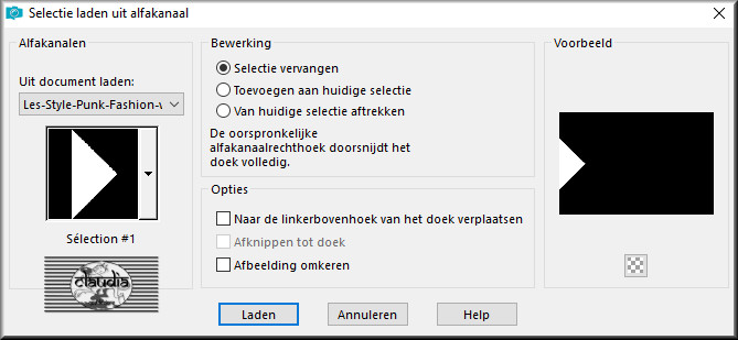 Selecties - Selectie laden/opslaan - Selectie laden uit alfakanaal : Sélection #1