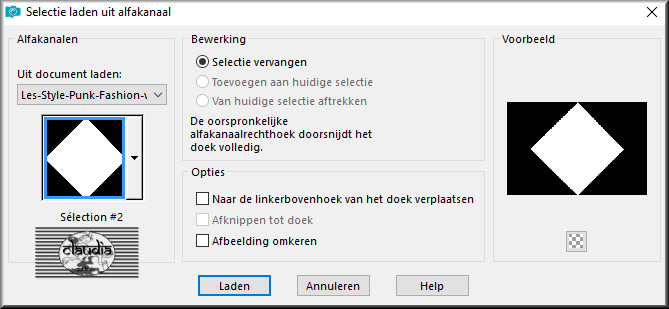 Selecties - Selectie laden/opslaan - Selectie laden uit alfakanaal : Sélection #2