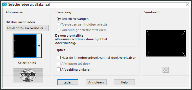 Selecties - Selectie laden/opslaan - Selectie laden uit alfkanaal : Sélection #3