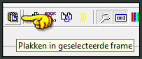 Bewerken - Plakken - In geselecteerde frame of klik op dit icoontje